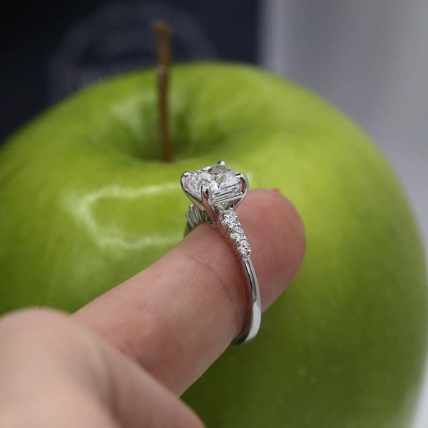 Certified Natural cushion engagement ring ENG-35006, side