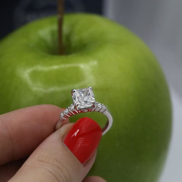 Certified Natural cushion engagement ring ENG-35006