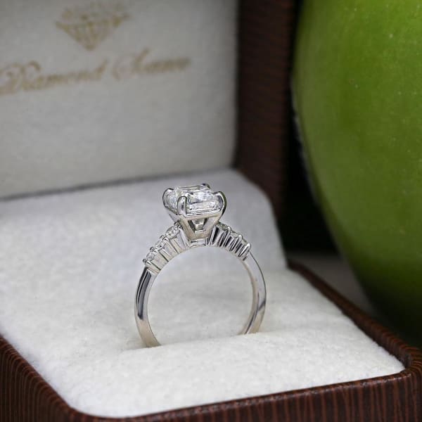 Certified Natural cushion engagement ring ENG-35006,  Ring in packing