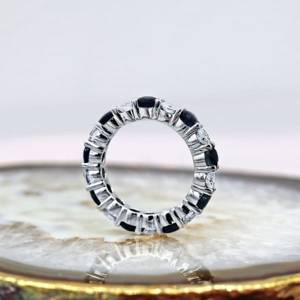 Charming Eternity band with 1.79ct of Round Diamonds and 2.92ct of Blue Sapphires 172401, Profile