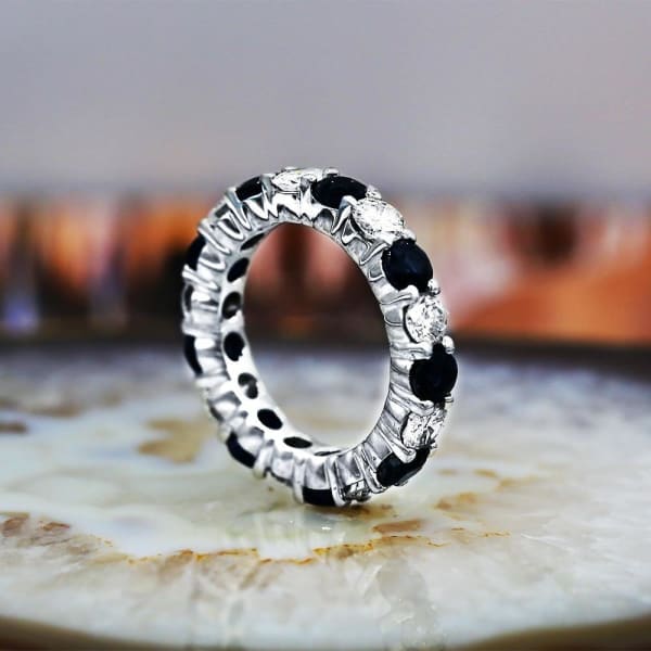 Charming Eternity band with 1.79ct of Round Diamonds and 2.92ct of Blue Sapphires 172401, Main view