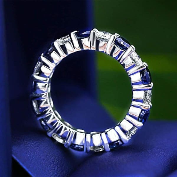 Charming Eternity band with 1.79ct of Round Diamonds and 2.92ct of Blue Sapphires 172401