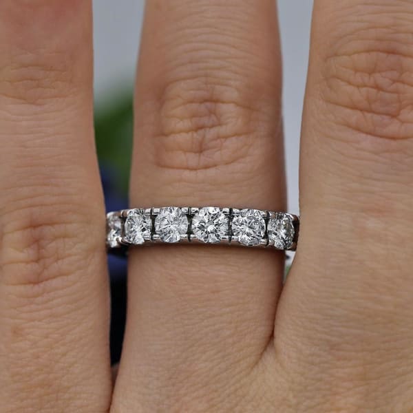 Charming Eternity band with 4.00ct of Round Diamonds ET-20275, Ring on a finger,  Full face