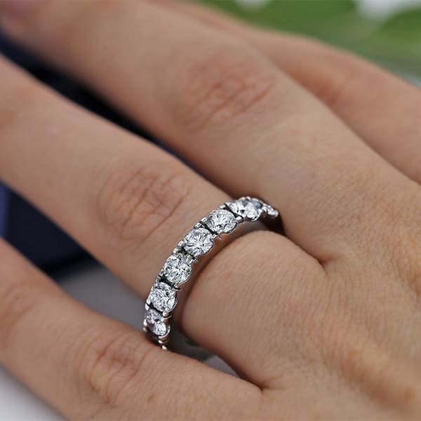 Charming Eternity band with 4.00ct of Round Diamonds ET-20275, Ring on a finger