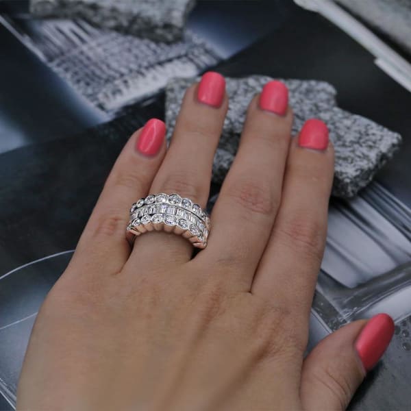Charming Fashion Diamond Ring RN-18400, Ring on a finger, side