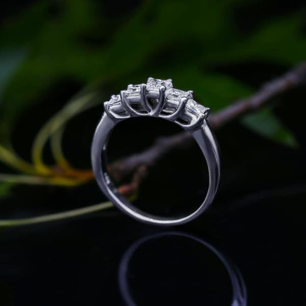 Charming Half-Way Wedding Diamond Ring DS-456729, side