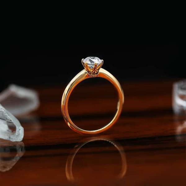 Charming Rose Gold engagement ring with Center Round cut Diamond ENG-10001, Profile