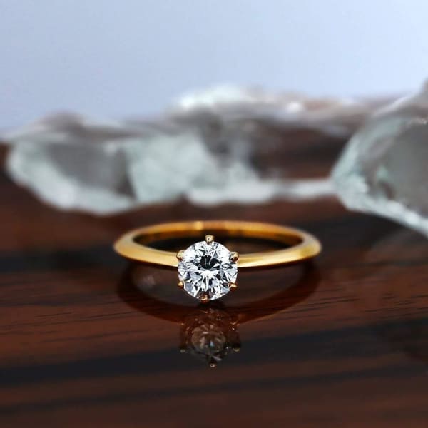 Charming Rose Gold engagement ring with Center Round cut Diamond ENG-10001, Main view