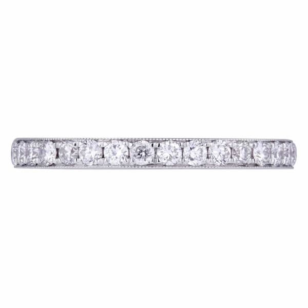 Classic and clean design sparkling 18K white gold band with .44ct white round diamonds KR09821B1A