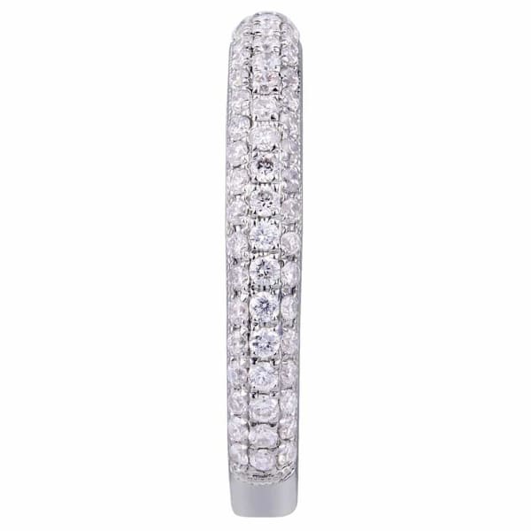 Classic and elegant design 18K white gold band with .53ct diamonds KR07321B100A, Side edge