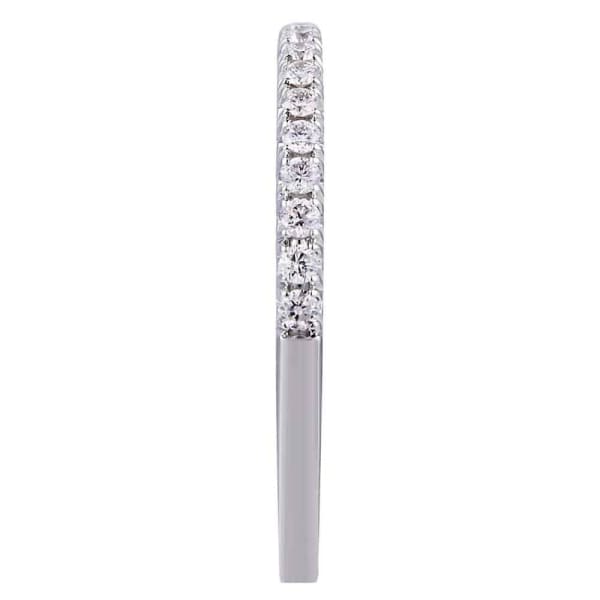 Classic and simple design this sparkling 18K white gold band with dazzling .22ct diamonds KR11936A1, Side edge