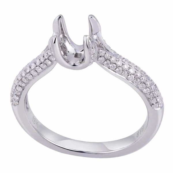 Classic delicate design sparkling solitaire setting white gold ring with .40ct diamonds KR06784XD65, main view