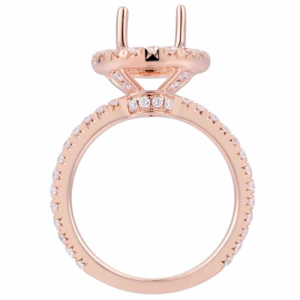 Classic elegant halo setting 18k rose gold ring .85ct diamonds KR12106XD200, Profile