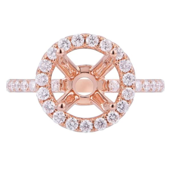 Classic elegant halo setting 18k rose gold ring .85ct diamonds KR12106XD200