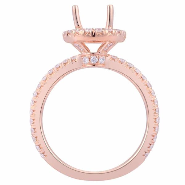Classic elegant halo setting 18k rose gold ring with .55ct diamonds KR12106XD100, Profile