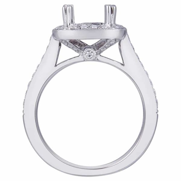 Classic elegant halo setting 18k white gold ring with .44ctw diamonds KR08665XD150, Profile