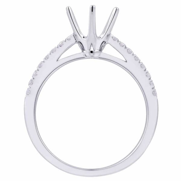 Classic elegant solitaire setting 18k white gold ring with .18ct diamonds KR11050XD60,  Profile