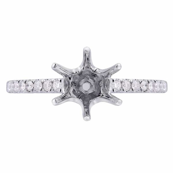 Classic elegant solitaire setting 18k white gold ring with .18ct diamonds KR11050XD60