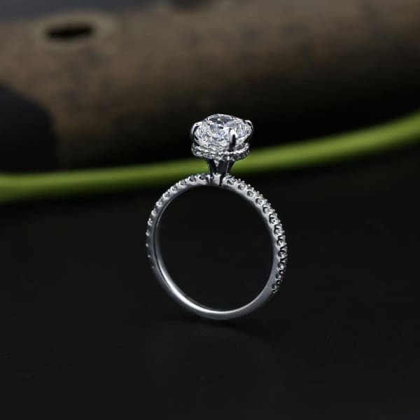 Classic Engagement Ring with Center GIA Cushion 2.17ct Diamond ENG-53000, Profile