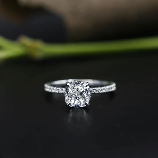Classic Engagement Ring with Center GIA Cushion 2.17ct Diamond ENG-53000, Full face