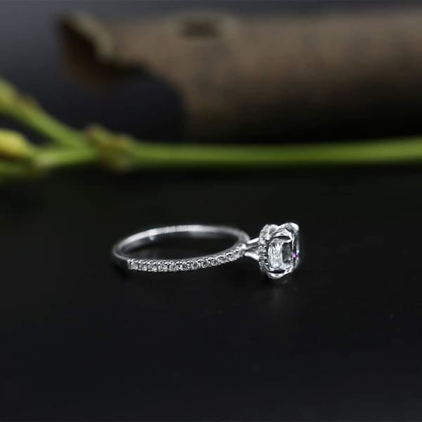Classic Engagement Ring with Center GIA Cushion 2.17ct Diamond ENG-53000, Side