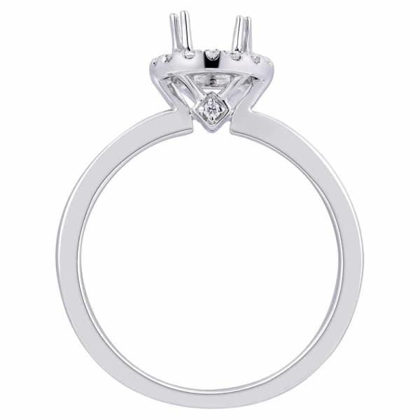 Classic feminine halo setting 18k white gold ring with .13ct diamonds KR12479XD50, Profile