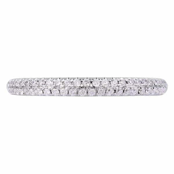 Classic long-lasting design 18K white gold wedding band with .40ctw diamonds KR06025B