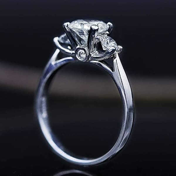 Classic Three-Stone Engagement Ring with Center 1.16ct Round Diamond RN-172600