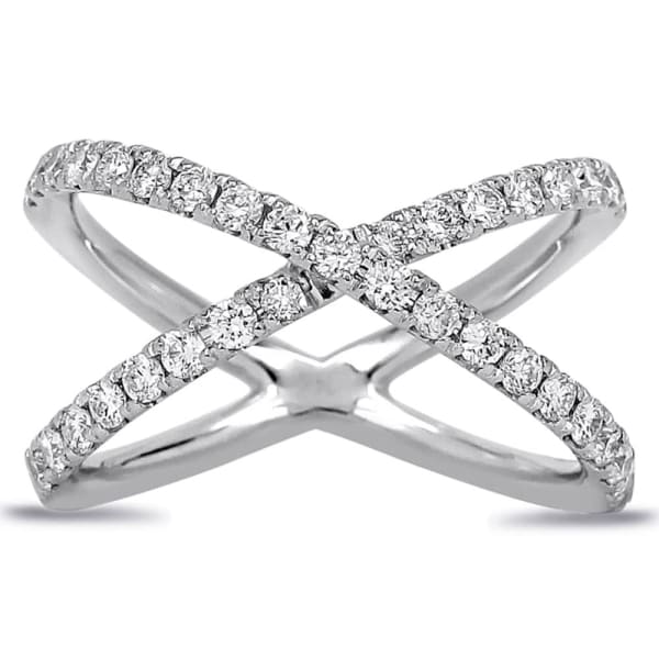 Cocktail Ring With 0.85ct. of Total Diamond Weight ALR-11096, 18k White Gold