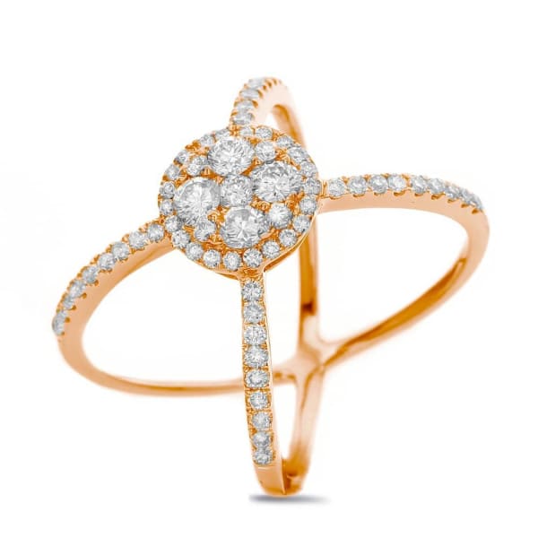 Cocktail ring with 0.85ct. of Total Diamond Weight ALR-14324, 18k Everose Gold