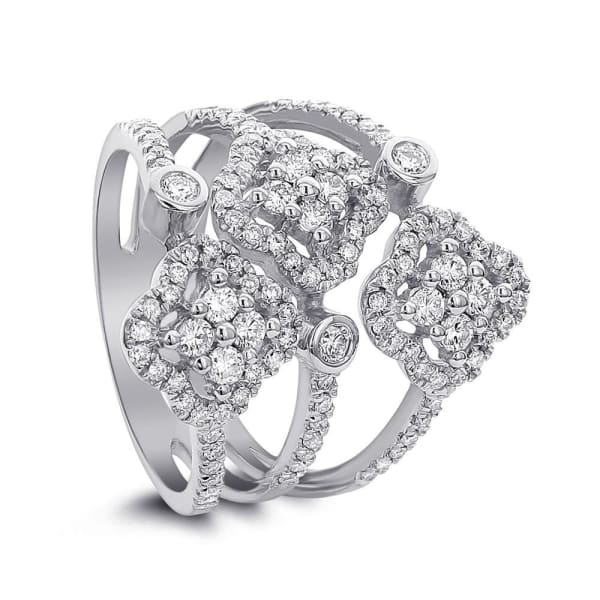 Cocktail Ring with 1.00ct. of Total Diamond Weight ALR-14512, 18k White Gold