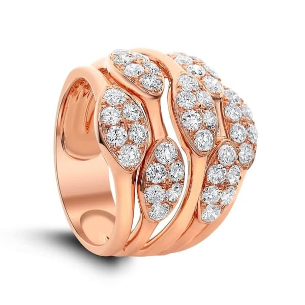 Cocktail Ring with 1.35ct. of Total Diamond Weight ALR-14637, 18k Everose Gold