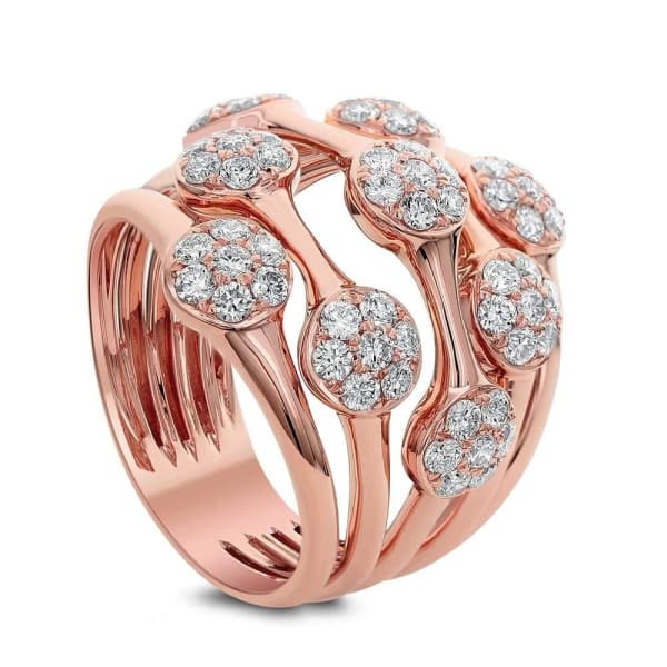 Cocktail Ring with 1.40ct. of Total Diamond Weight ALR-14313, 18k Everose Gold