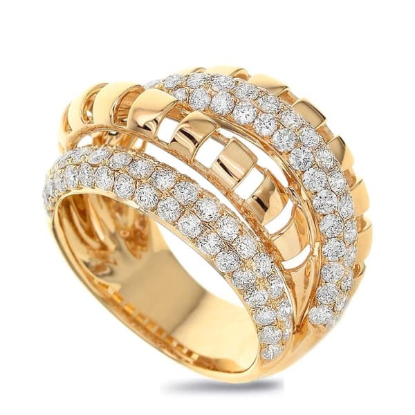 Cocktail Ring With 2.10ct. of Total Diamond Weight ALR-14864, 18k Yellow Gold
