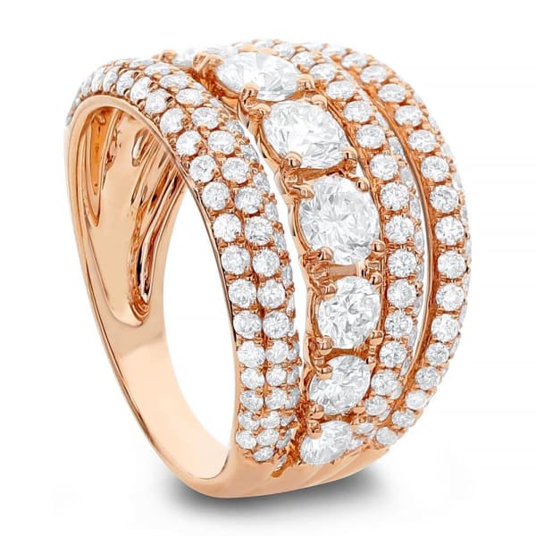 Cocktail ring with 2.58ct. of Total Diamond Weight ALR-13807, 18k Everose Gold