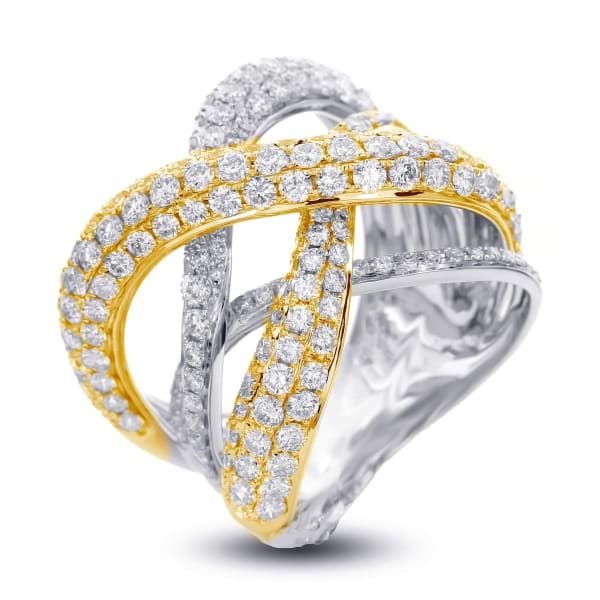 Cocktail Ring with 3.00ct. of Total Diamond Weight ALR-15081, 18k White Gold and 18k Yellow Gold 