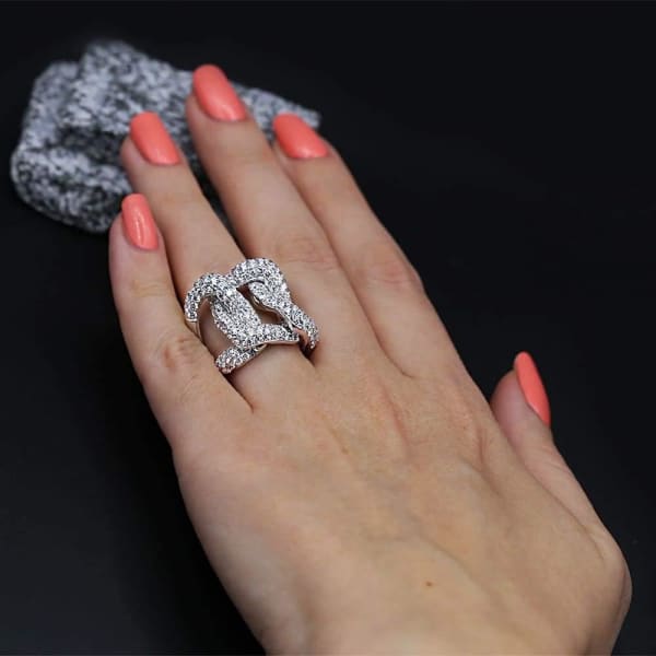 Cocktail Ring with 5.79 ct of Total Diamond Weight CR-4562400, Ring on a finger