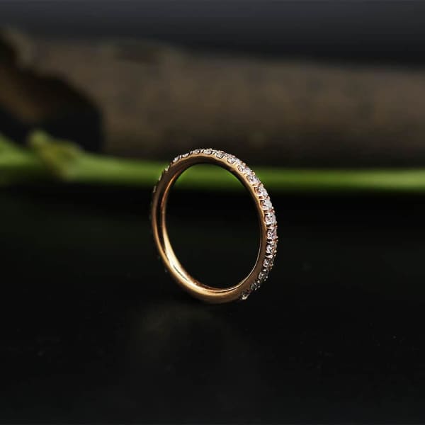 Delicate Rose Gold Engagement Ring features 0.75ct of total Diamonds BA-3500, side