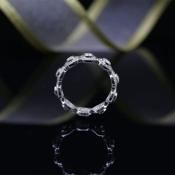 Diamond Eternity Wedding band with total 1.00ct of Round cut Diamonds B-6525, Profile