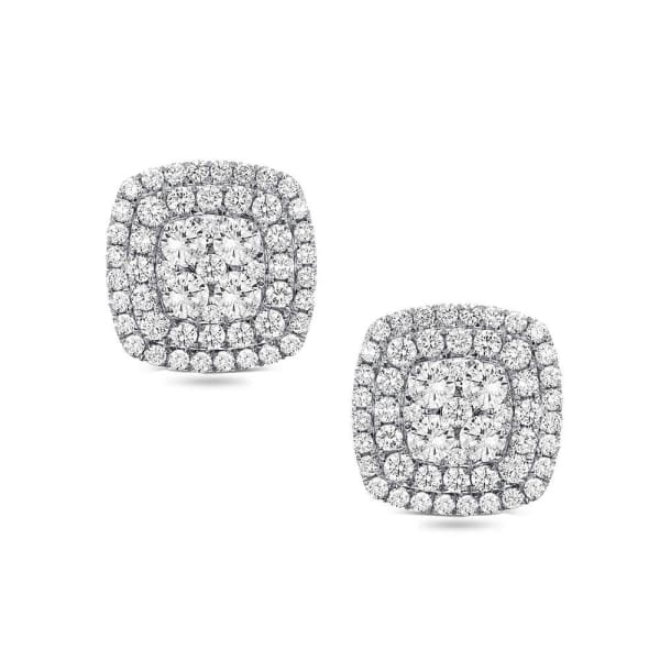 Diamond halo stud earrings 3.72ct tdw AER-13735