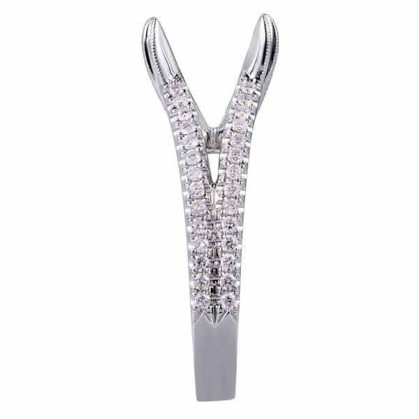 Dramatic modern sparkling solitaire setting white gold ring with .50ct diamonds KR06783XD250, Side edge