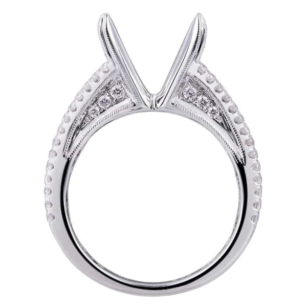 Dramatic modern sparkling solitaire setting white gold ring with .50ct diamonds KR06783XD250, Profile