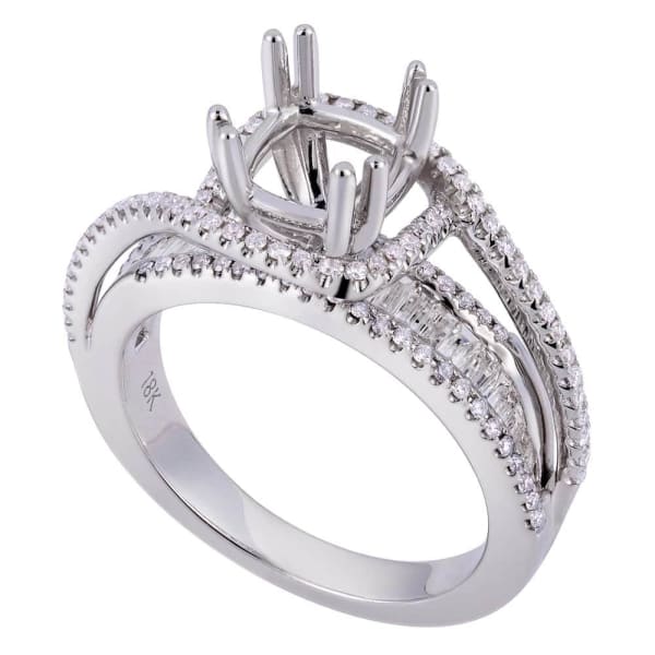 Dramatic special design halo setting 18k white gold ring with .76ct diamonds KR09799XD75M, Main view