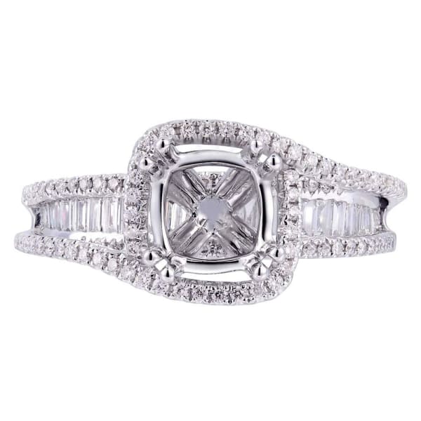 Dramatic special design halo setting 18k white gold ring with .76ct diamonds KR09799XD75M