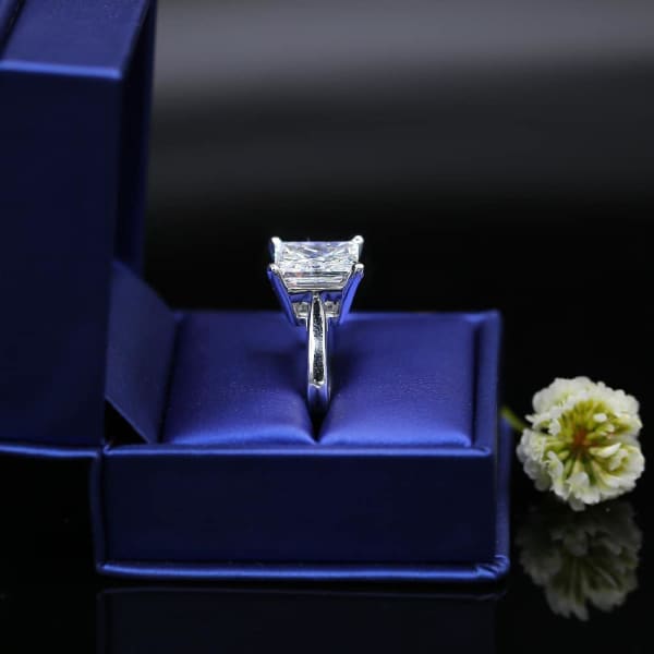 Dream 7.03ct Princess cut Diamond set in 14k White Gold Engagement ring 104231, Ring in packing side