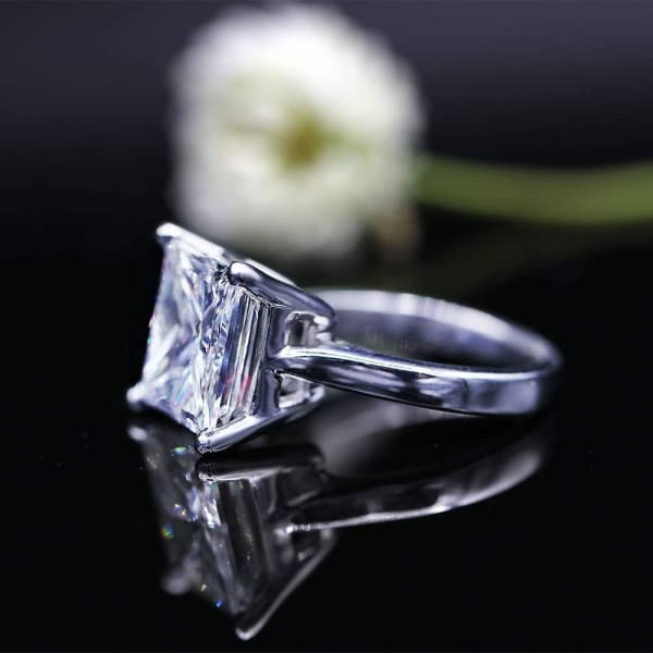 Dream 7.03ct Princess cut Diamond set in 14k White Gold Engagement ring 104231, side