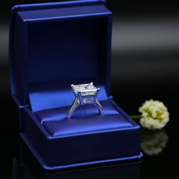 Dream 7.03ct Princess cut Diamond set in 14k White Gold Engagement ring 104231, Ring in packing