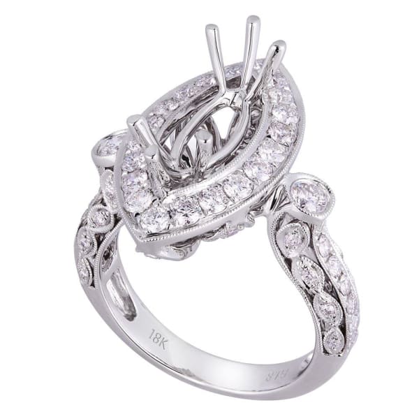 Elegant 18k white gold engagement ring with 1.40ctw white diamonds KR06464XD275, Main view