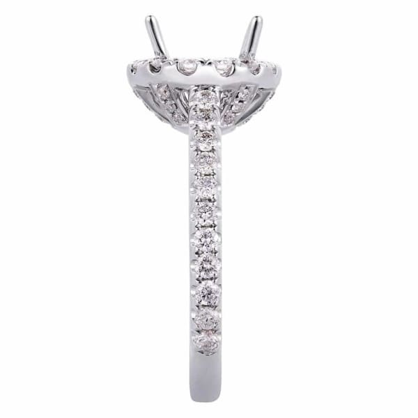 Elegant feminine 18k white gold engagement ring with .82ctw diamonds KR08695XD150, Side edge