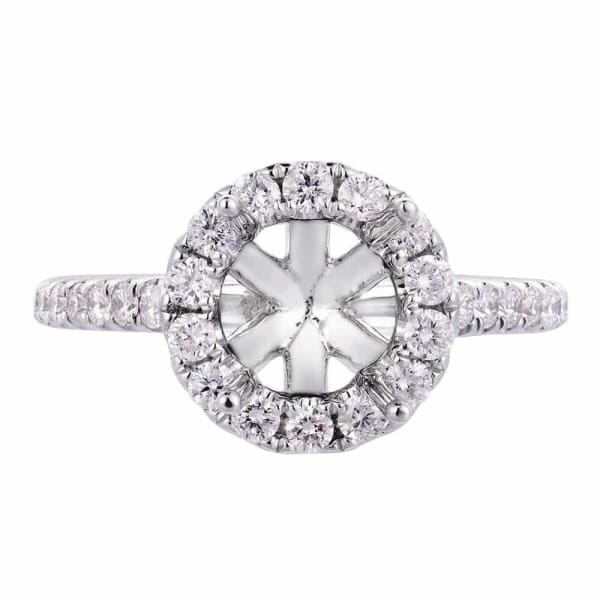 Elegant feminine 18k white gold engagement ring with .82ctw diamonds KR08695XD150